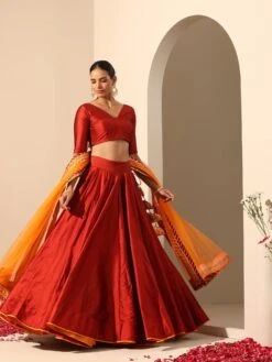 Gul Maroon Lehenga Set