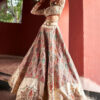 Ivory Jamawar Lehenga 5 Ivory Jamawar Lehenga -Lillys Clothing Shop SADFG