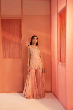 Dusty Pink Sharara And Kurta Set
