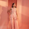 Dusty Pink Tassel Peplum And Sharara