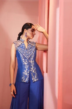 Ink Blue Tassled Jacket And Pant Set -Lillys Clothing Shop SANYAGULATI19 055062copy 700x c07b1535 89f0 4919 b836 6aff550c9b1f