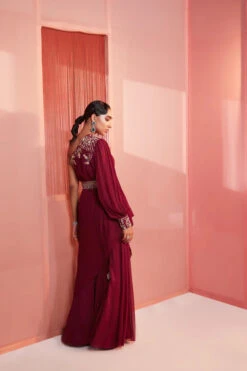 Plum Cape And Sharara Set -Lillys Clothing Shop SANYAGULATI19 055184copy 700x a6f166cb f7e6 400d 9e1f 7841628775a4