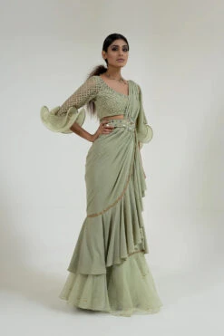 Sage Green Saree -Lillys Clothing Shop SARTHAK0646 1000x1500 c4a0e533 ad4b 4483 af75 187dc5703fff