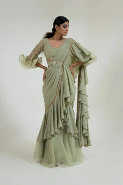 Sage Green Saree -Lillys Clothing Shop SARTHAK0654 1000x1500 fb2c1492 9e55 49e4 ae3d 1337f2b8f7bc