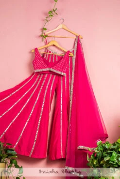 Hot Pink Mirror Flared Sharara Set -Lillys Clothing Shop SAS25BACK 1024x1024 a99da46e c024 4f02 a9e6 8f203d77d204