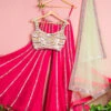 Hot Pink Mirror Flared Sharara With Green Chantily Multicolor Mirrorwork Blouse & Dupatta -Lillys Clothing Shop SAS26FRONT 1024x1024 96680eb1 1fa5 46be 9b1b 946c736e86cb