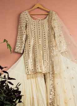 Ivory Reflection Kurta Sharara Set