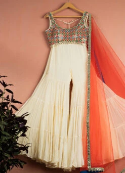 Ivory Kaleidoscope Dream Sharara Set