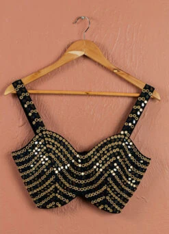 Ivory Midnight Blue Majesty Sharara Set -Lillys Clothing Shop SAS58 BLOUSE FRONT