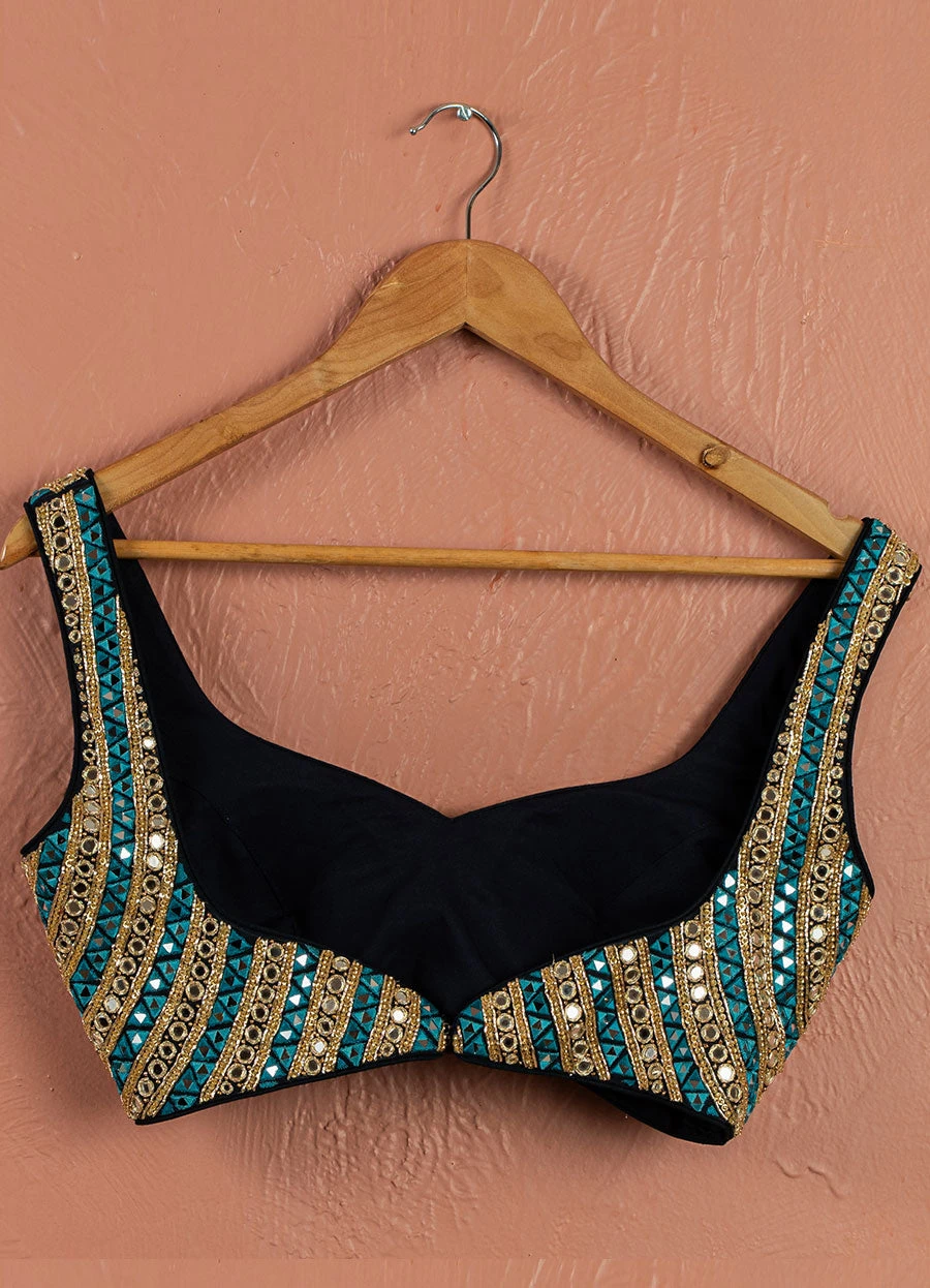 Ivory Midnight Blue Mirror Magic Sharara Set 3 Ivory Midnight Blue Mirror Magic Sharara Set - Image 3