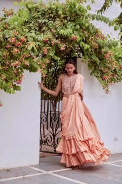 Rose Gold Tonal Embroidered Blouse And Saree -Lillys Clothing Shop SG14.07.2121812 1200x1800 efe30f7d 05c8 4954 a7cc 758ea4ab12ac