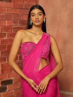 THEA - Fuschia Pink Asymmetric Embellished Saree -Lillys Clothing Shop SK FE2021 06C 1366x1800 0912577f 2a3f 4875 8efe 42e87ad88f8f
