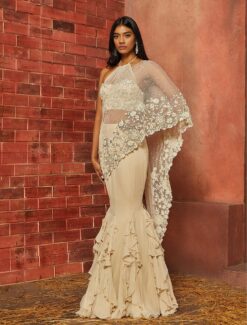 ALAIA - Ivory Fishtail Skirt