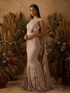 CAMILLA - Dusty Pink Fishtail Style Skirt