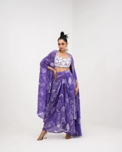 Purple Flora Dhoti Skirt Set -Lillys Clothing Shop SUPF02 Juhi Bengani 5