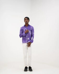 Purple Flora Full Sleeve Shirt