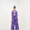 Purple Flora Pant Bralette And Jacket Set 25 Purple Flora Pant Bralette And Jacket Set -Lillys Clothing Shop SUPF05 Juhi Bengani