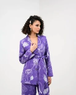 Purple Flora Blazer Pant Set -Lillys Clothing Shop SUPF06 Juhi Bengani