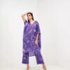 Purple Flora Kaftan Kurta Set