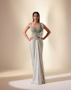 Aurora Mint Floral Saree