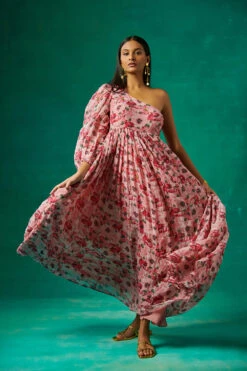 Pink One Shoulder Gown -Lillys Clothing Shop SonaliBansal 28 june 2357944