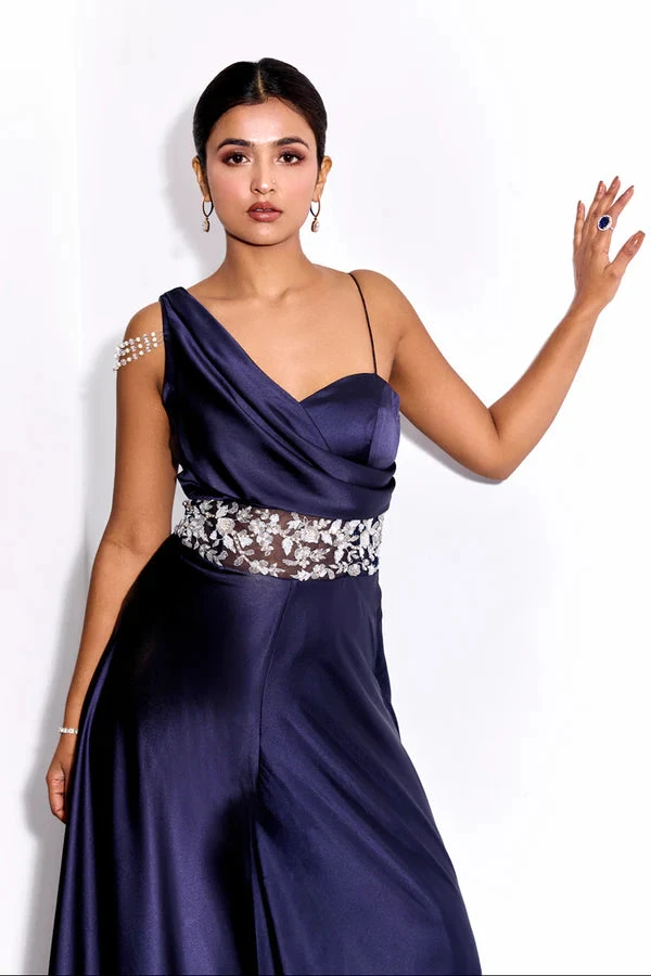 Midnight Blue Drape Jumpsuit 3 Midnight Blue Drape Jumpsuit - Image 3