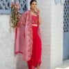 Alina Hot Pink Dhoti Cape Set
