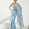 Lyre Powder Blue Sequin Scallop Saree
