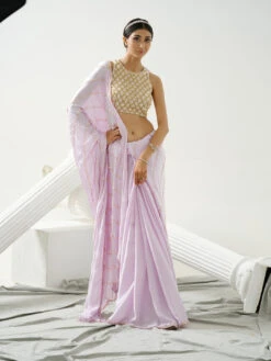Caprice Lilac Sequin Scallop Saree