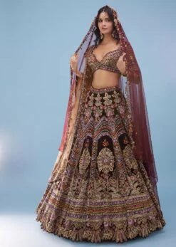 Wine Purple Bridal Lehenga With Heavy Embroidery -Lillys Clothing Shop Untitled 194