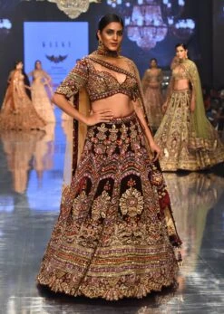 Wine Purple Bridal Lehenga With Heavy Embroidery