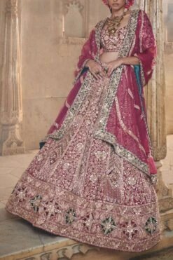 Mauve Pink Embroidered Lehenga Set