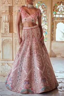 Light Pink Embroidered Lehenga Set