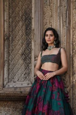 Teal Green Floral Lehenga Set -Lillys Clothing Shop UntitledSession3529