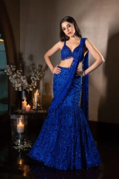 Royal Blue Mermaid Lehenga