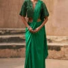 Aurora Borealis Green Saree With Blouse Set