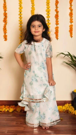 Bachpan Printed Kurta Palazzo Set For Girls