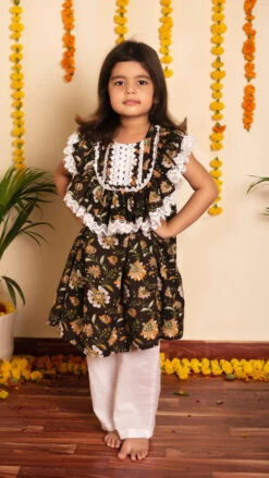 Bachpan Roop Rang Frock Pant Set For Girls