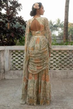 Yellow And Orange Floral Printed Pre–Draped Saree Set -Lillys Clothing Shop Upluup P H G28 3 1600x dc3dc4bc 8ac2 4dad 9f60 22d9af75ea36