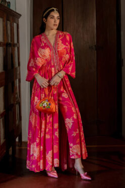 Floral Jaal Print Kaftan Set