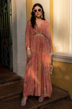 Blooming Floral Embroidered Kaftan