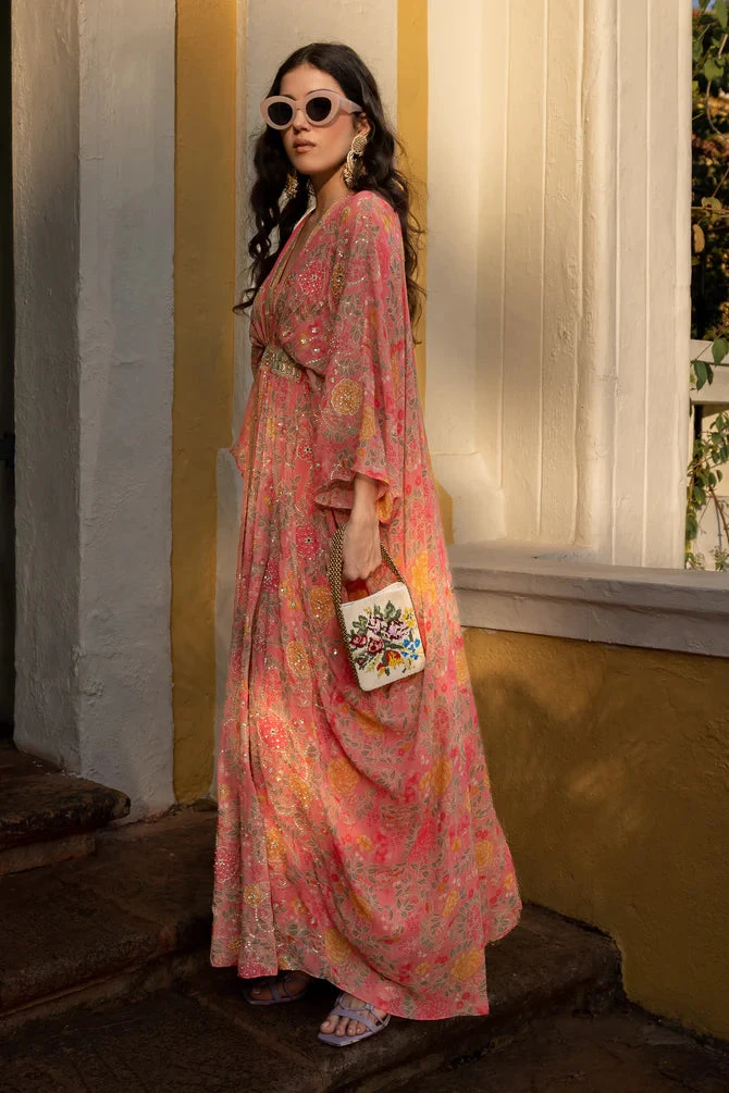 Blooming Floral Embroidered Kaftan 3 Blooming Floral Embroidered Kaftan - Image 3