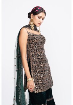 Deep Green Kurta Sharara Set -Lillys Clothing Shop Vaani9341 1217x1750 1