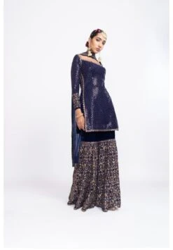 Navy Blue Kurta Sharara Set -Lillys Clothing Shop Vaani9361 1217x1750 1
