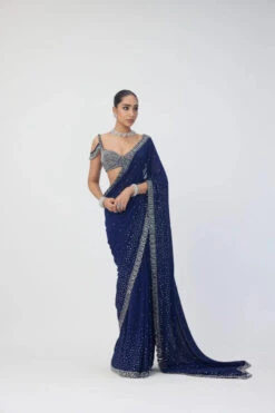 Deep Blue Sequins Scattered Saree Set -Lillys Clothing Shop Vani 07.09.245631 600x900 1