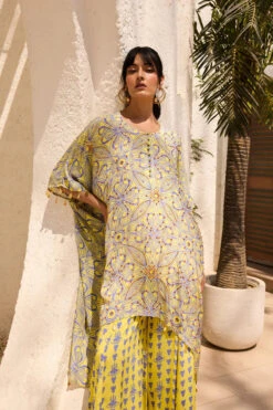 Mellow Yellow Asymmetric Printed Tunic Set -Lillys Clothing Shop WBLM 15 DR 0741