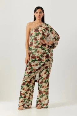 One Shoulder Kaftan With Pant