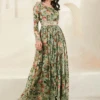Green Printed Anarkali -Lillys Clothing Shop WRGWHB