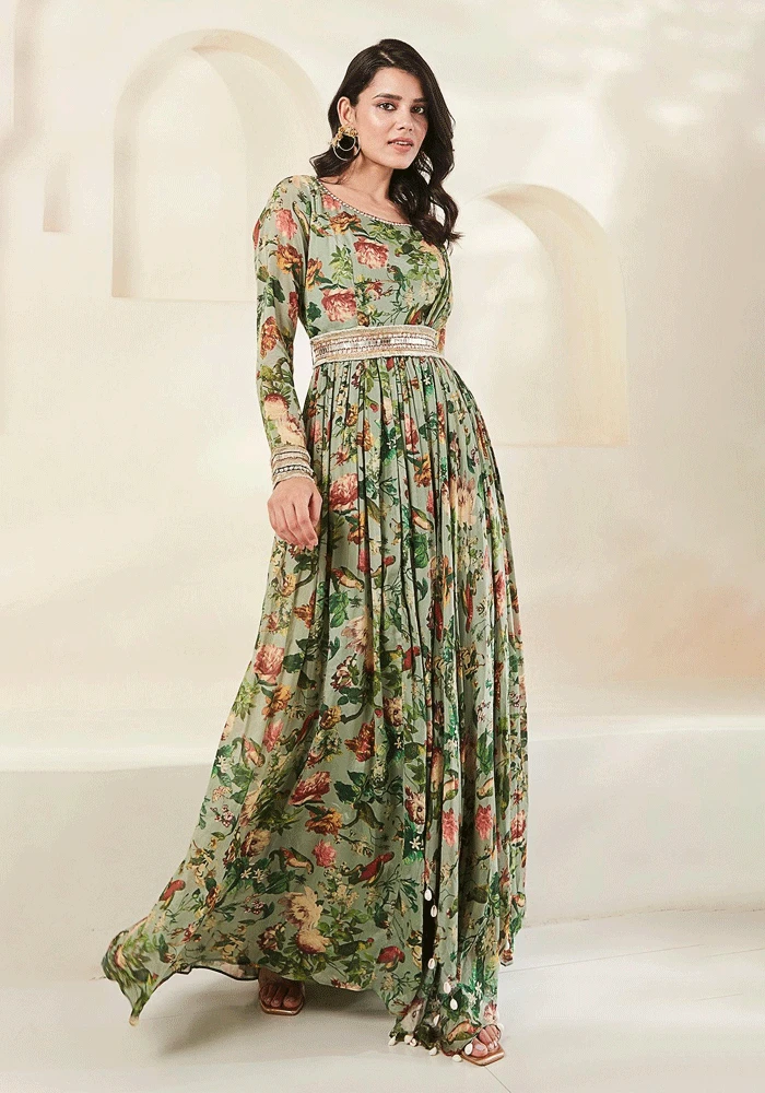 Green Printed Anarkali 1 Green Printed Anarkali