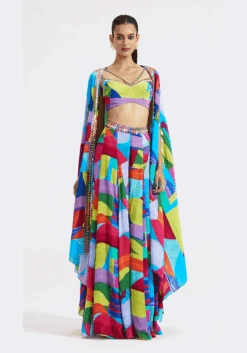 Multicolour Skirt Set